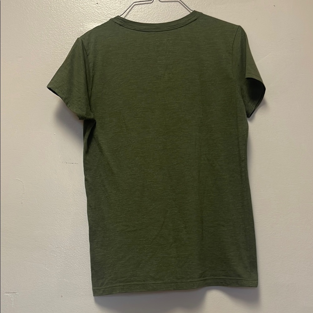 Olive Green T-Shirt with Smiley Face Graphic - Picture 6 of 6